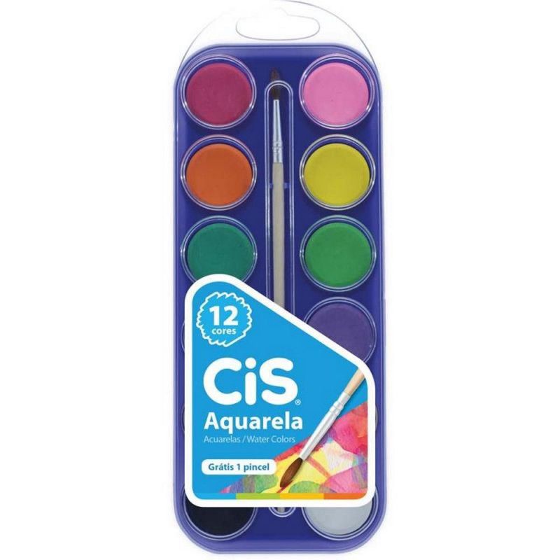 AQUARELA 12 CORES CIS - REF. 527.400 - CAIXA COM 6 UNIDADES