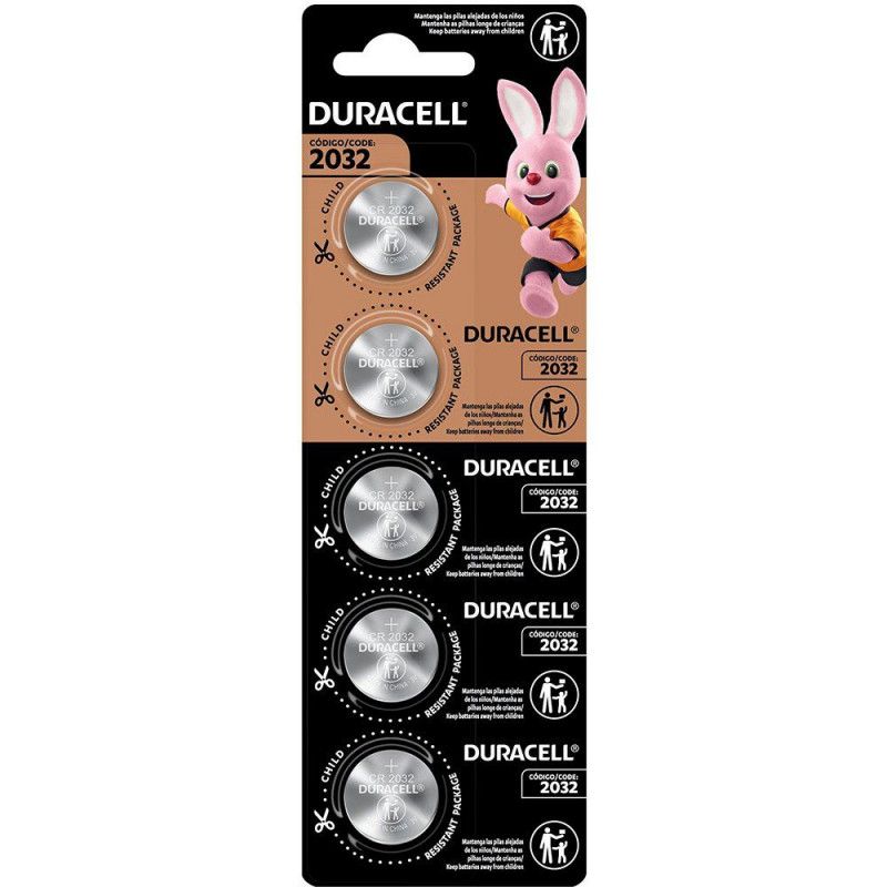 BATERIA CR2032 LITIO DURACELL - REF. 2032 - PACOTE COM 5 UNIDADES