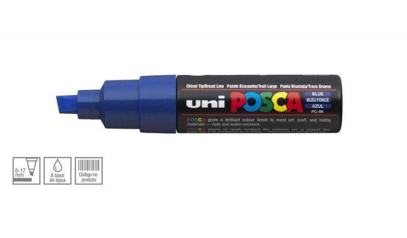 CANETA 8.0MM UNI POSCA PC-8K AZUL - REF. PC-8K - 1 UNIDADE