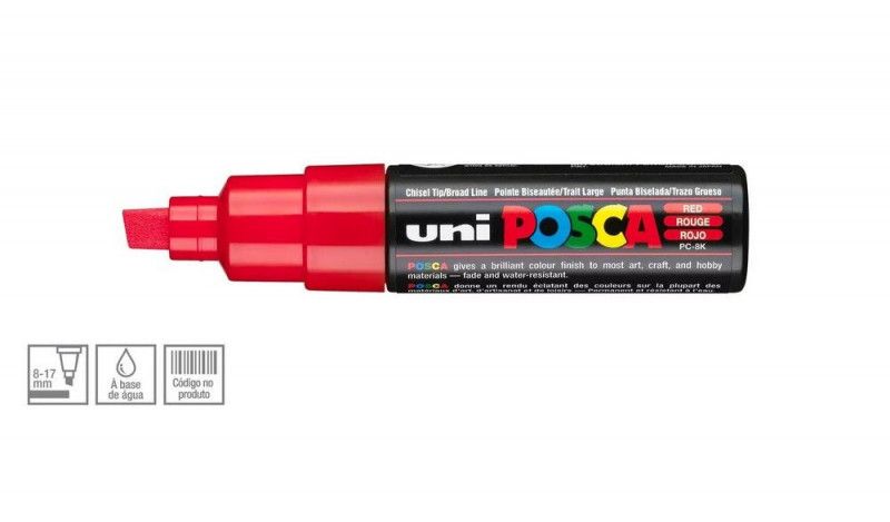 CANETA 8.0MM UNI POSCA PC-8K VERMELHO - REF. PC-8K - 1 UNIDADE