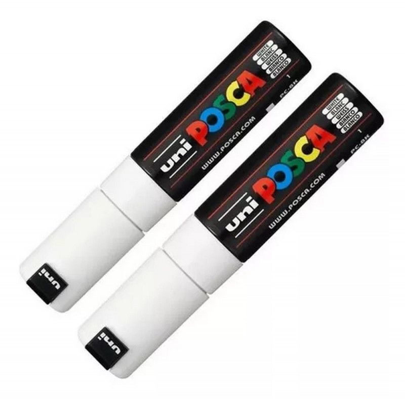 CANETA 8.0MM UNI POSCA BRANCO - CAIXA COM 6 UNIDADES - REF. PC-8K