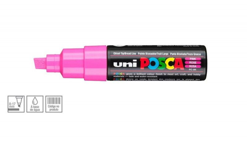 CANETA 8.0MM UNI POSCA PC-8K ROSA - REF. PC-8K - 1 UNIDADE