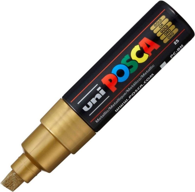 CANETA 8.0MM UNI POSCA OURO - REF. PC-8K - CAIXA COM 6 UNIDADES