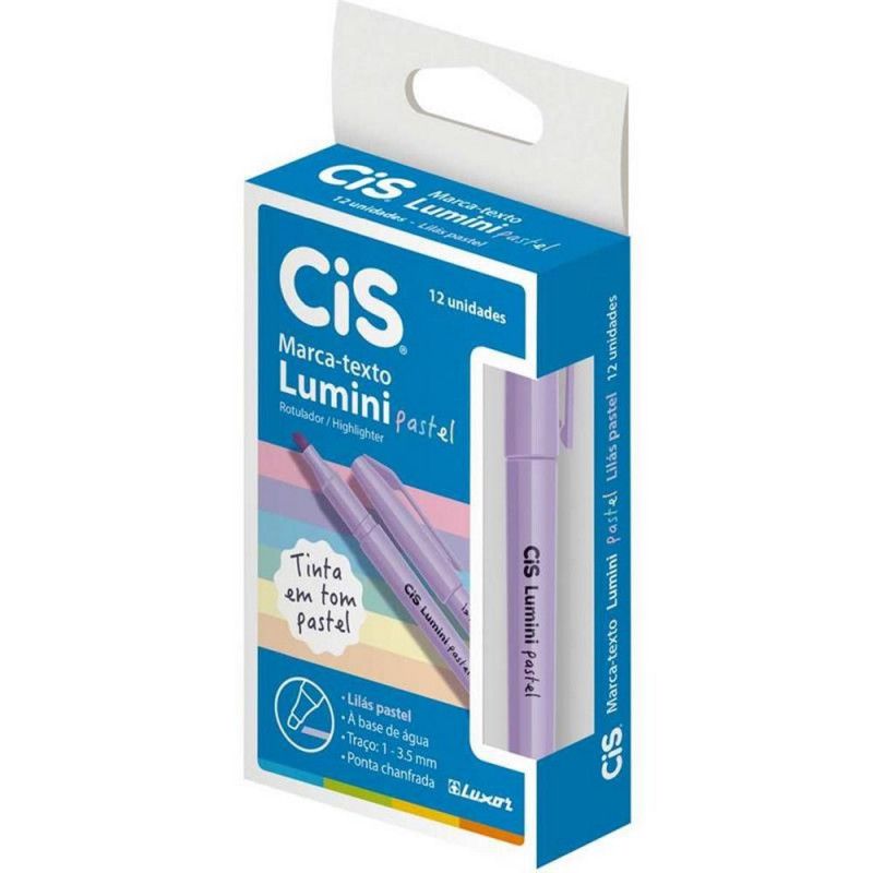 PINCEL MARCA TEXTO LUMINI PASTEL LILAS CIS - REF 1387 - 1 CAIXA COM 12 UNIDADES