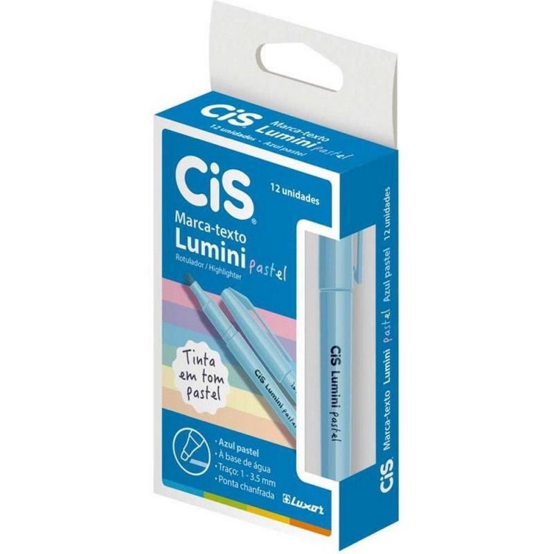 PINCEL MARCA TEXTO LUMINI PASTEL AZUL -  REF 1417 - 1 CAIXA COM 12 UNIDADES