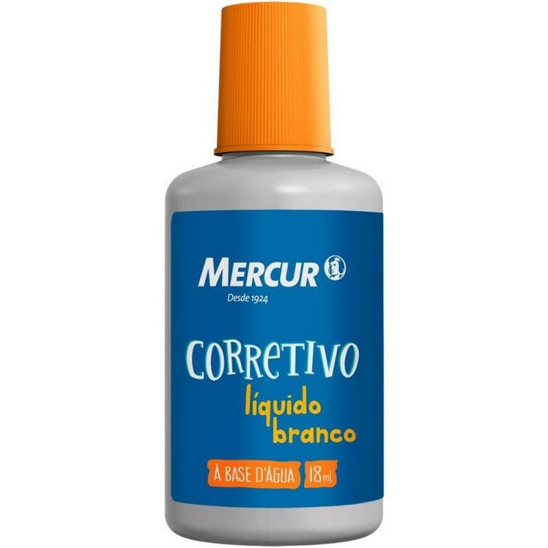 CORRETIVO LIQUIDO 18ML MERCUR - CAIXA COM 6 UNIDADES