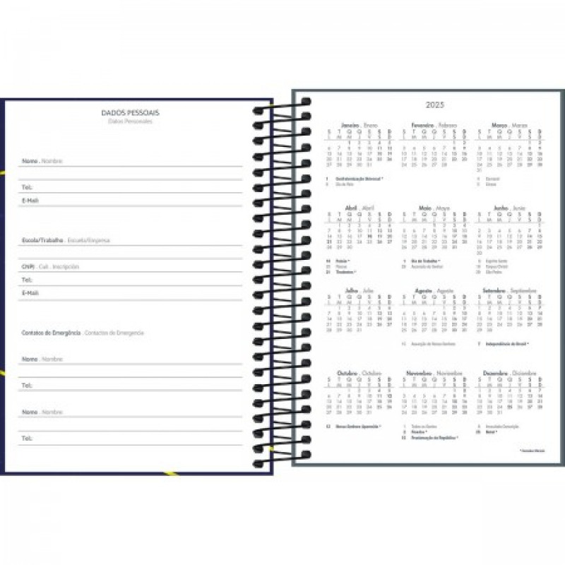 AGENDA ESPIRAL MAIS MASCULINO M4 TILIBRA 2026 - REF. 291072 - PACOTE COM 4 UNIDADES