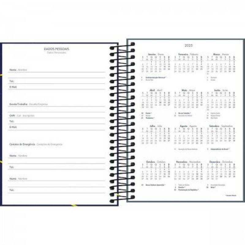 AGENDA ESPIRAL MAIS MASCULINO M4 TILIBRA 2025 - REF. 291072 - PACOTE COM 4 UNIDADES 