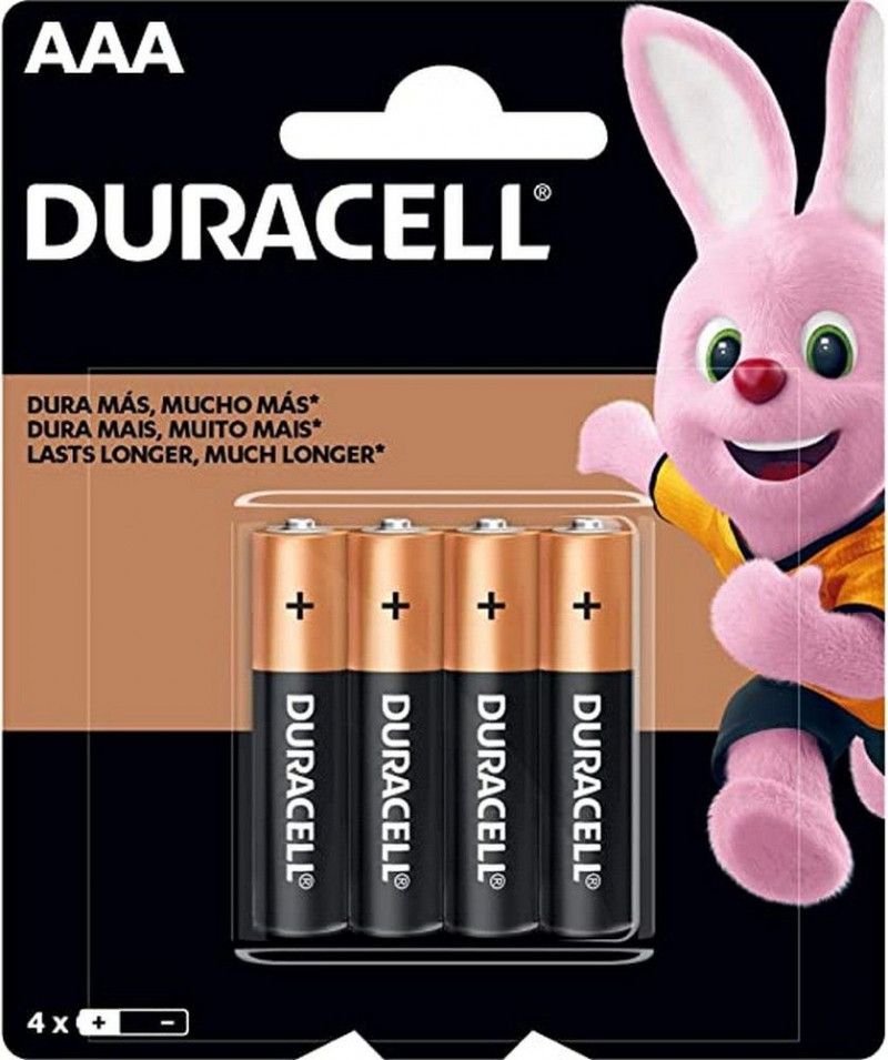 PILHA PALITO AAA COM 4 ALCALINA DURACELL - CAIXA COM 12 UNIDADES