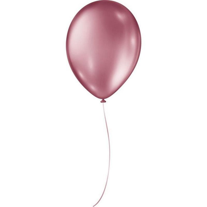 BALAO NUMERO 9 METALLIC ROSA COM 25 - REF. 53.07.25 - PACOTE COM 25 UNIDADES