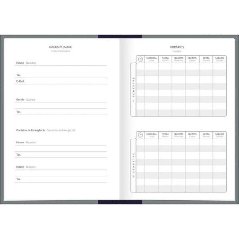 AGENDA COSTURADA M3 PERMANENTE D+ TILIBRA - REF. 302066 - PACOTE COM 10 UNIDADES SORTIDAS