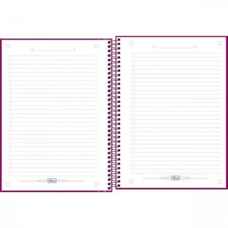 CADERNO 1 MATERIA CAPA DURA 80 FOLHAS LOVE PINK TILIBRA - REF. 30490 - PACOTE COM 4 UNIDADES
