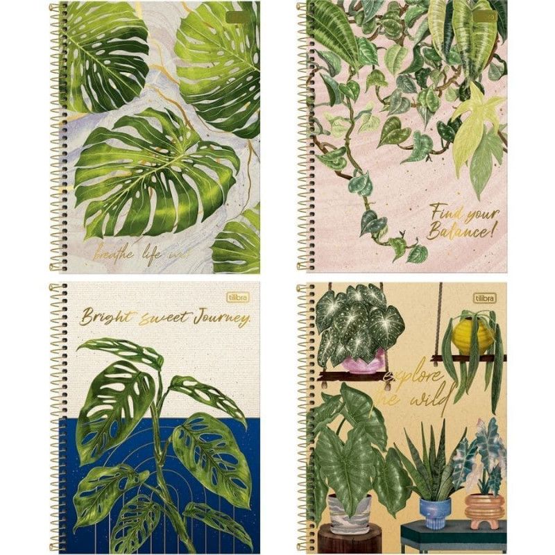CADERNO 1 MATERIA CAPA DURA 80 FOLHAS NATURALIS TILIBRA - REF. 29145 - PACOTE COM 4 UNIDADES