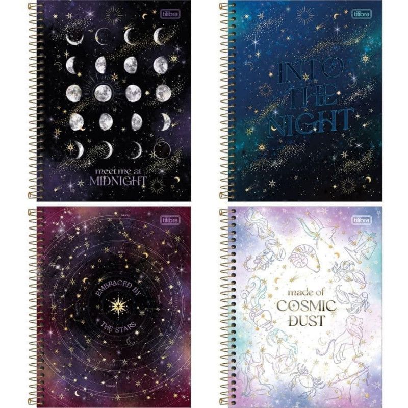 CADERNO ESPIRAL CAPA DURA 1/4 80 FOLHAS MAGIC TILIBRA - REF. 29568 - CAIXA COM 4 UNIDADES