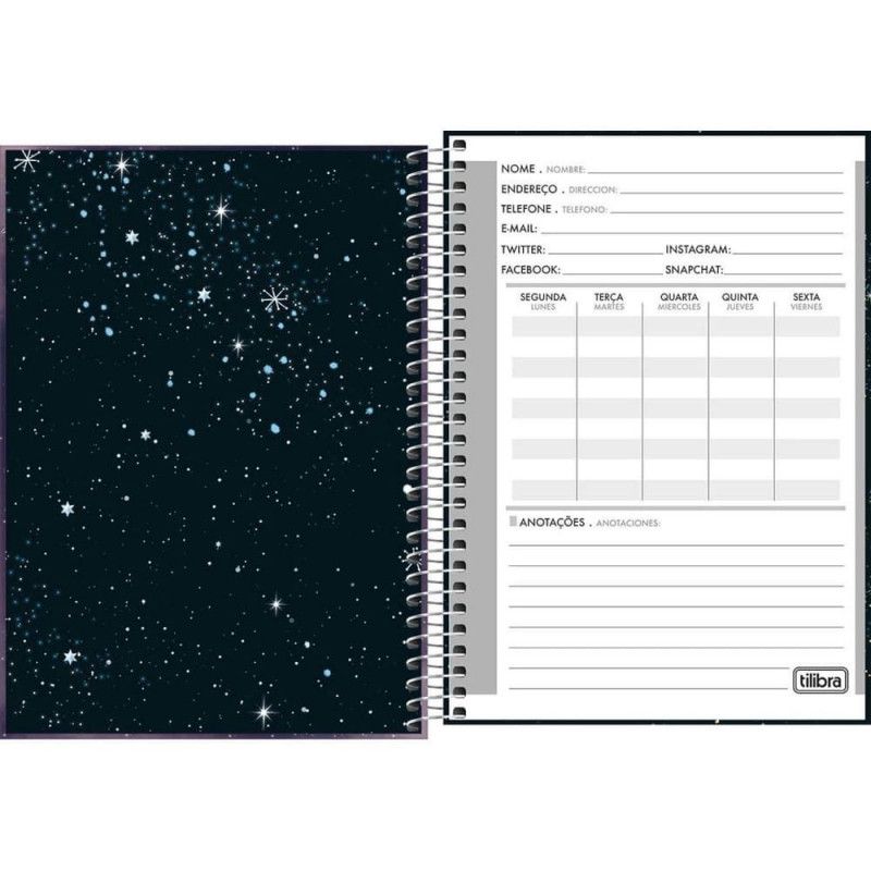 CADERNO ESPIRAL CAPA DURA 1/4 80 FOLHAS MAGIC TILIBRA - REF. 29568 - CAIXA COM 4 UNIDADES