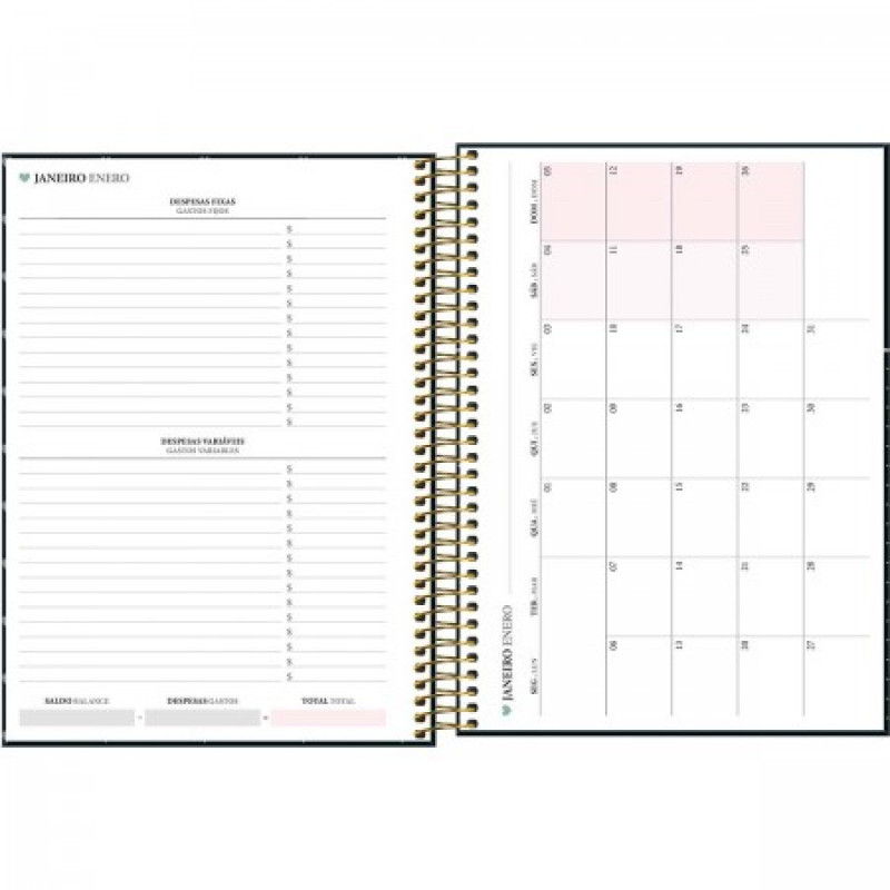 AGENDA ESPIRAL WEST VILLAGE M9 TILIBRA 2026 - REF. 302945 - PACOTE COM 4 UNIDADES SORTIDAS