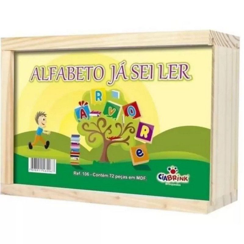 JOGO ALFABETO MADEIRA JA SEI LER 72PC - REF. 106 - 1 UNIDADE