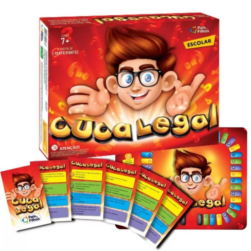 JOGO CUCA LEGAL ESCOLAR TABULEIRO ROLETA E CARTAS - REF. 2166 - 1 UNIDADE