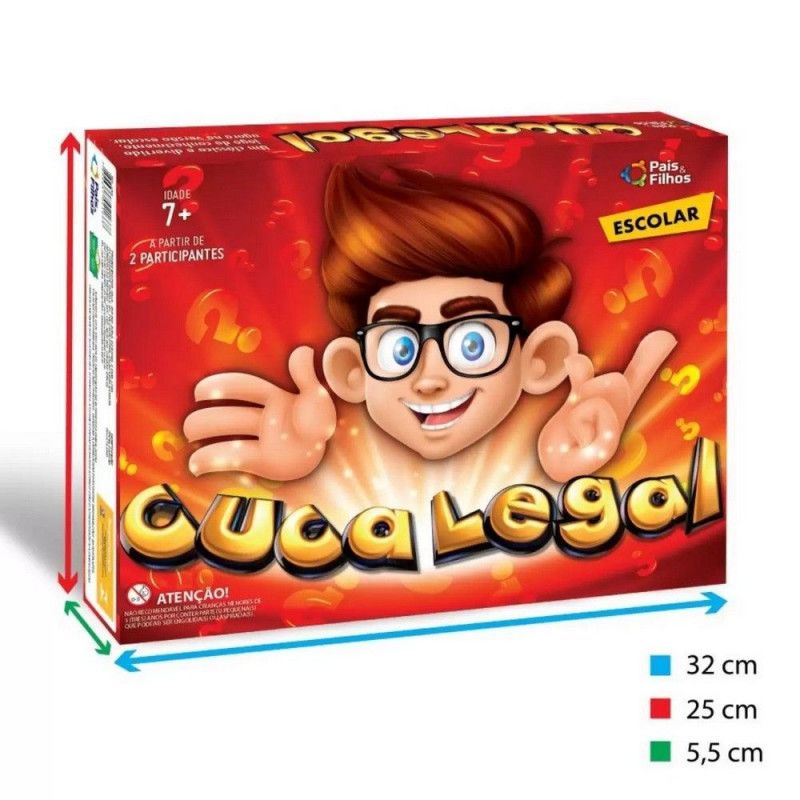 JOGO CUCA LEGAL ESCOLAR TABULEIRO ROLETA E CARTAS - REF. 2166 - 1 UNIDADE