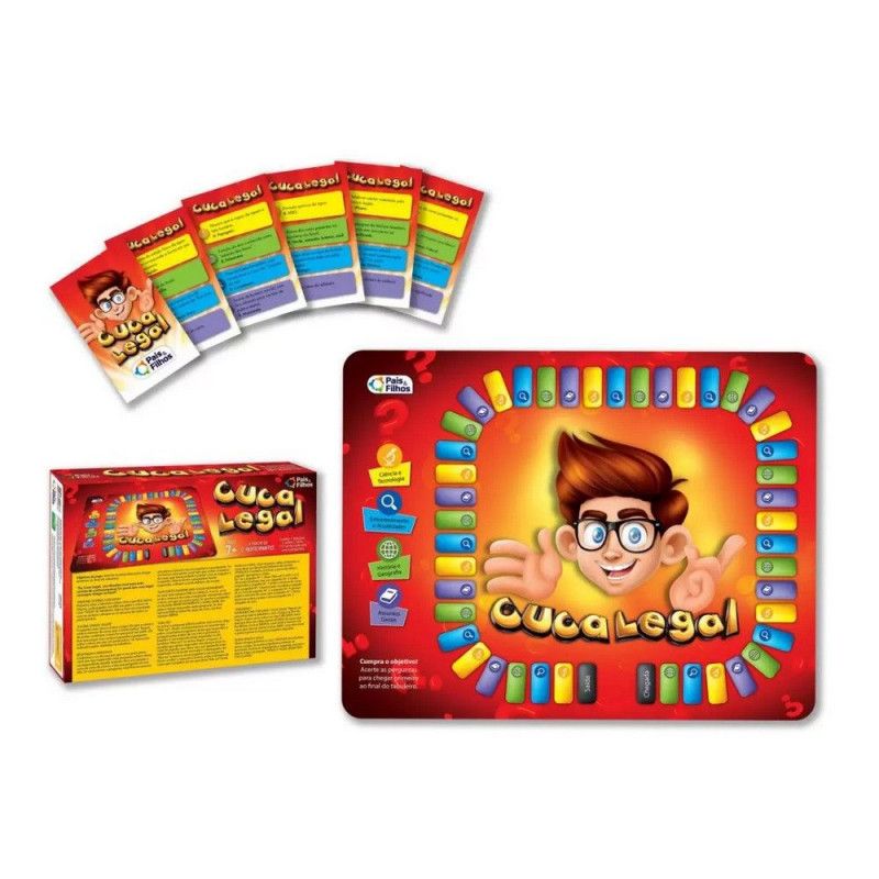 JOGO CUCA LEGAL ESCOLAR TABULEIRO ROLETA E CARTAS - REF. 2166 - 1 UNIDADE