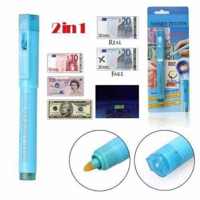CANETA DETECTA DINHEIRO FALSO LUZ EUROPE - REF. 1379 - 1 UNIDADE
