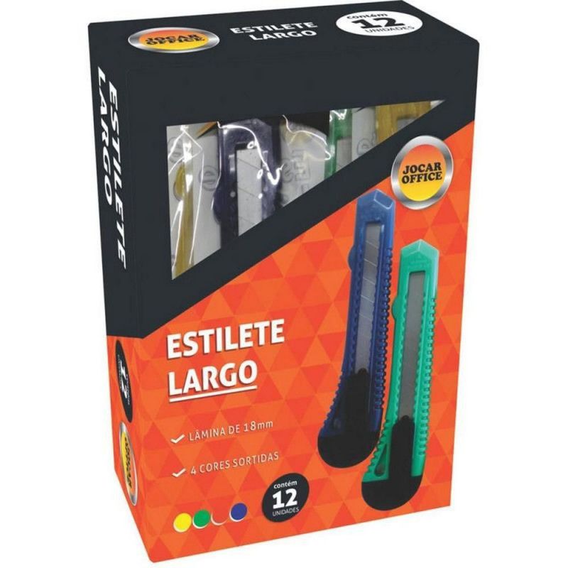 ESTILETE LARGO JOCAR OFFICE - REF. 91411 - CAIXA COM 12 UNIDADES