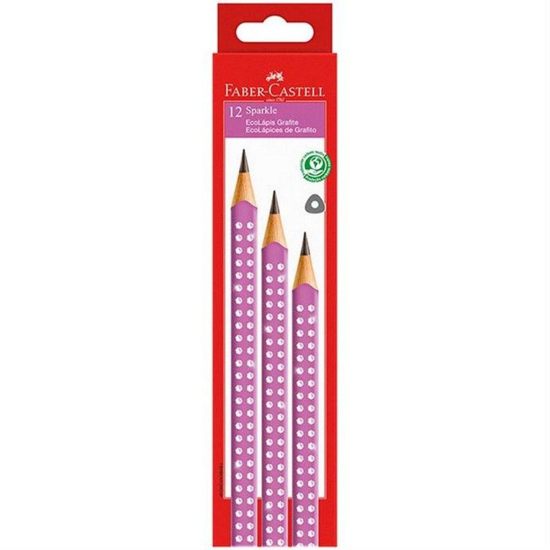 LAPIS PRETO N.2 ECO GRIP FABER-CASTELL LILAS - REF. 2001BW - PACOTE COM 6 CAIXAS DE 12 UNIDADES