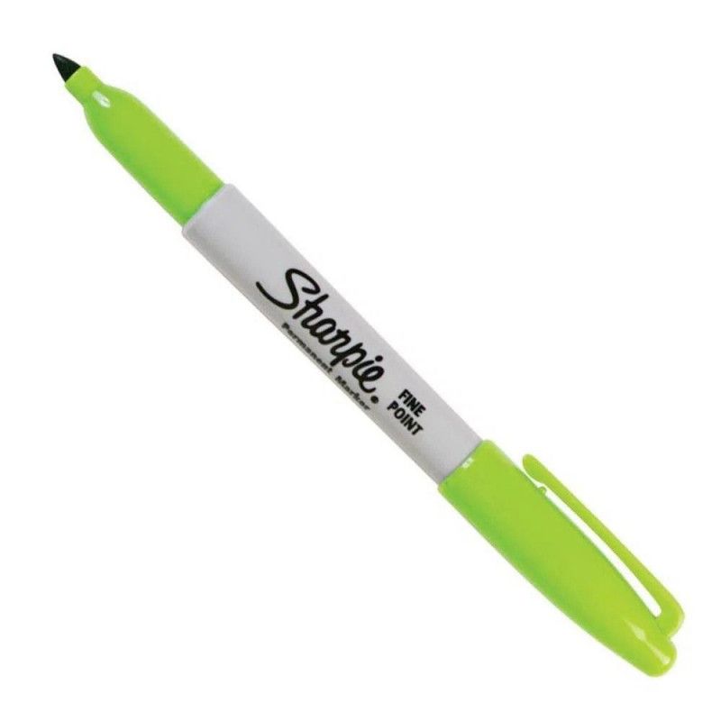 PINCEL MARCADOR PERMANENTE FINO VERDE LIMAO SHARPIE - REF. 1789436 - CAIXA COM 6 UNIDADES