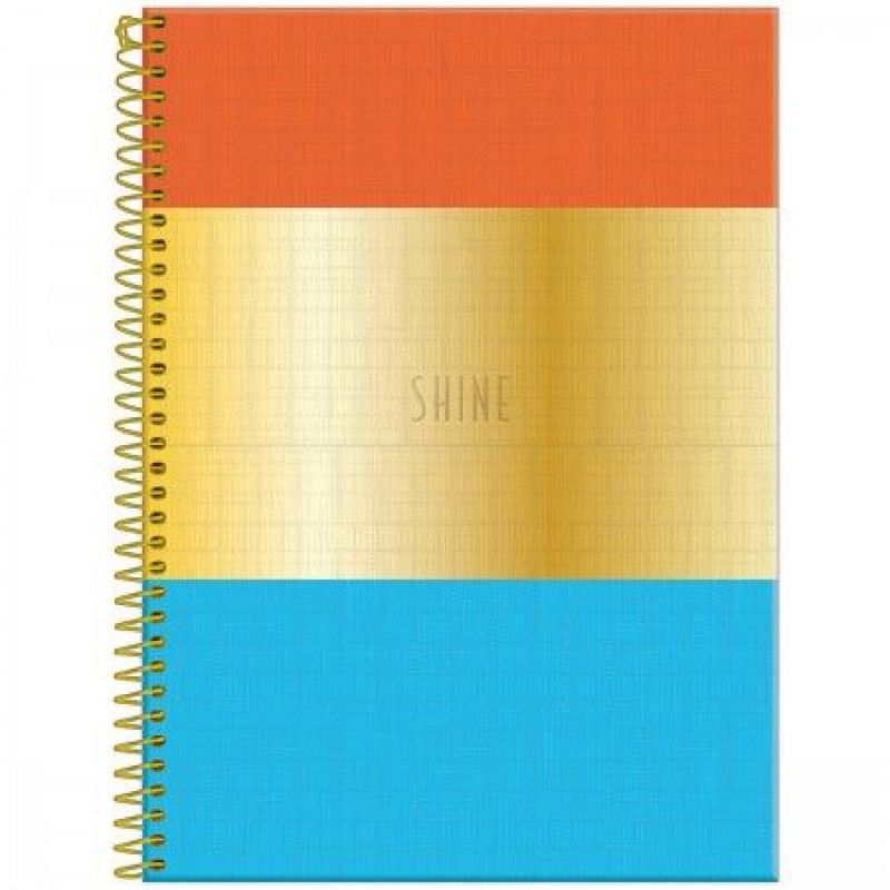 CADERNO 10 MATERIAS CAPA DURA 160 FOLHAS SHINE FORONI - REF. 6601 - PACOTE COM 4 UNIDADES