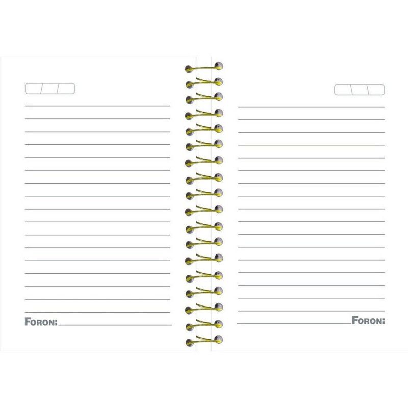CADERNETA 96 FOLHAS ESPIRAL CAPA DURA FLUOR MIX FORONI - REF. 6262 - CAIXA COM 8 UNIDADES