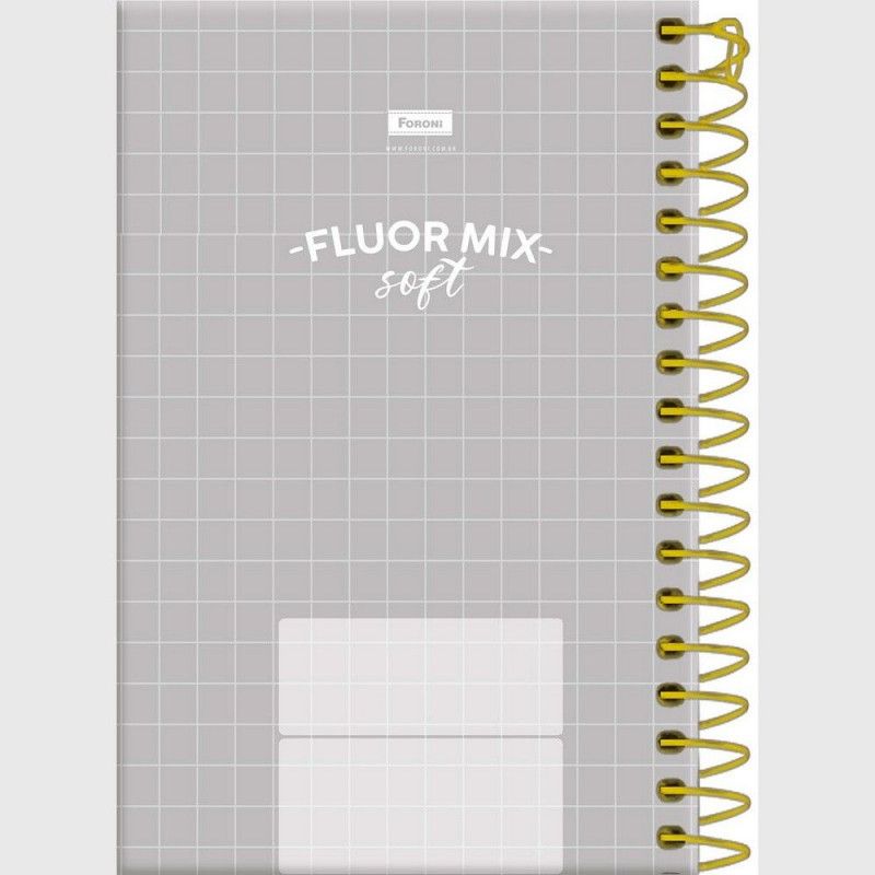 CADERNETA 96 FOLHAS ESPIRAL CAPA DURA FLUOR MIX FORONI - REF. 6262 - CAIXA COM 8 UNIDADES