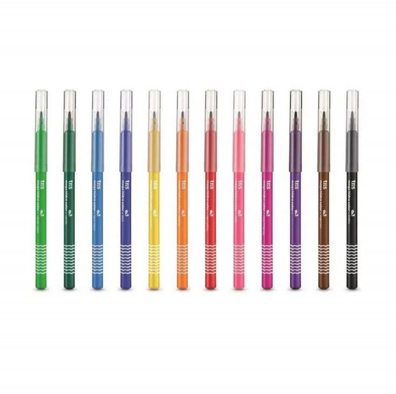 CANETA HIDROGRAFICA 12 CORES JUMBO TRIS - REF. 633749 - CAIXA COM 6 UNIDADES