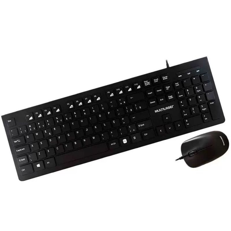 TECLADO E MOUSE COMBO COM FIO MULTILASER - REF. TC240 - 1 UNIDADE