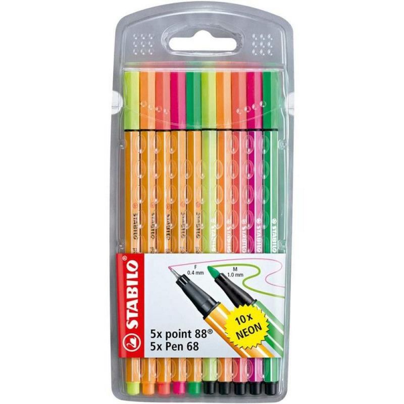 CANETA HIDROCOR 0.4/1.0 STABILO NEON COM 10 - REF. 01/10/8868 - 1 UNIDADE