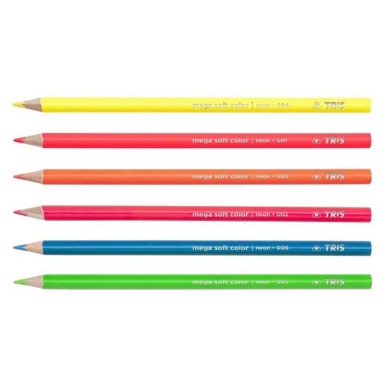 LAPIS 6 CORES MEGA SOFT COLORIDO NEON - REF. 603483 - CAIXA COM 6 UNIDADES
