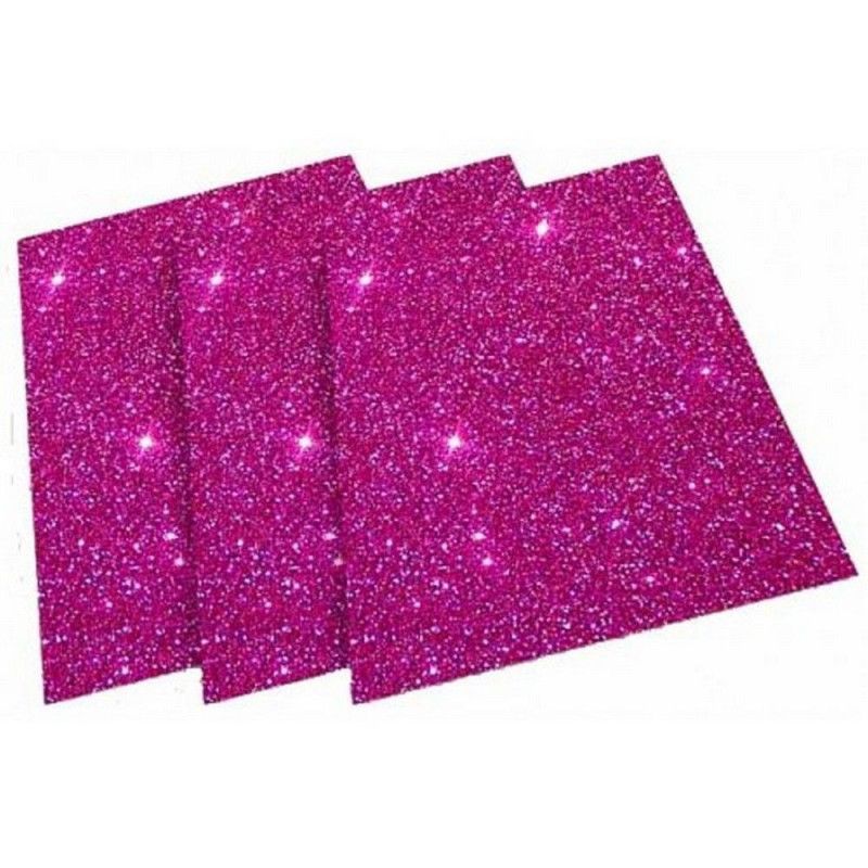 PLACA EVA 60X40 GLITER ROSA PINK - REF. J03 - PACOTE COM 5 UNIDADES