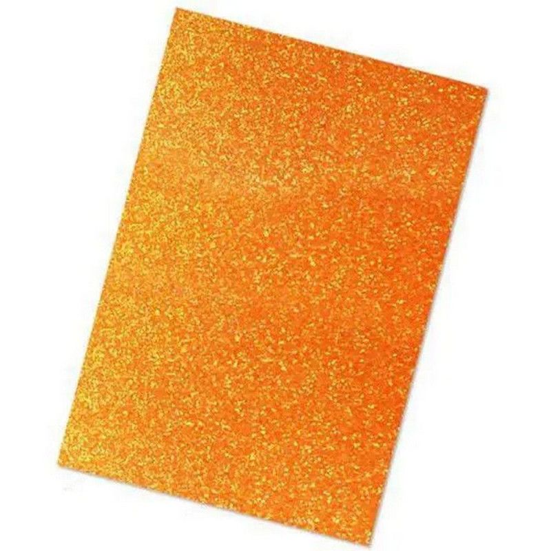 PLACA EVA 60X40 GLITER LARANJA - REF. J05 - CAIXA COM 5 UNIDADES