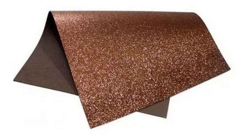 PLACA EVA 60X40 GLITER MARROM - REF. J13 - PACOTE COM 5 UNIDADES