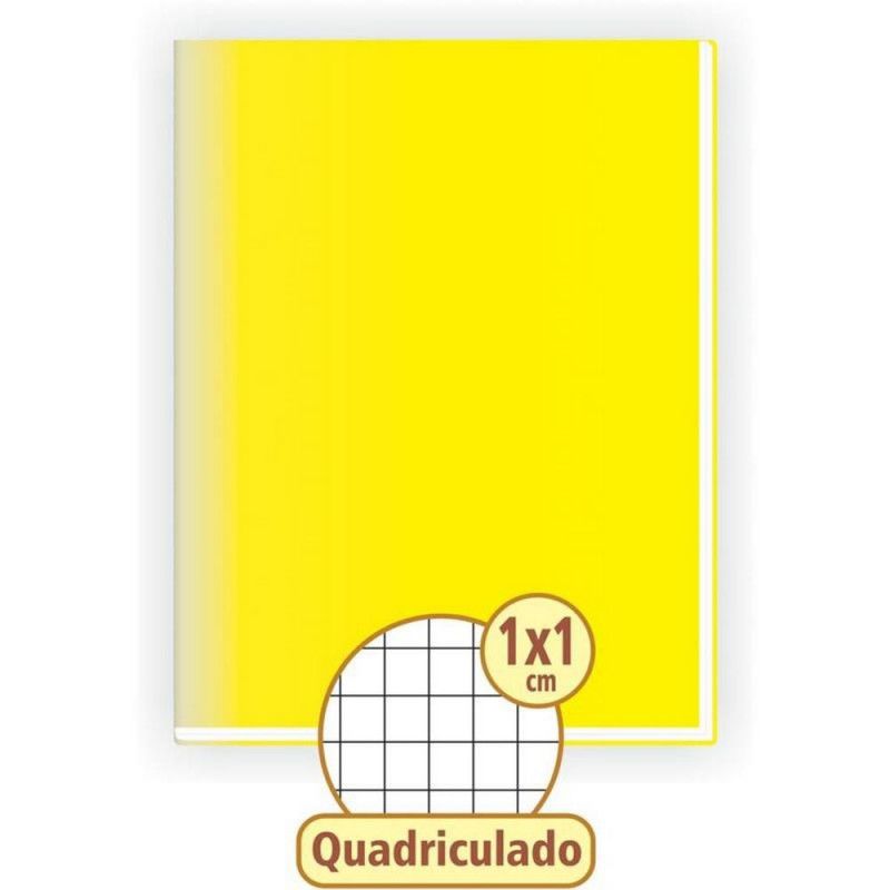 CADERNO QUADRICULADO CAPA DURA 48 FOLHAS BROCHURAO AMARELO - REF. 2114 - PACOTE COM 5 UNIDADES
