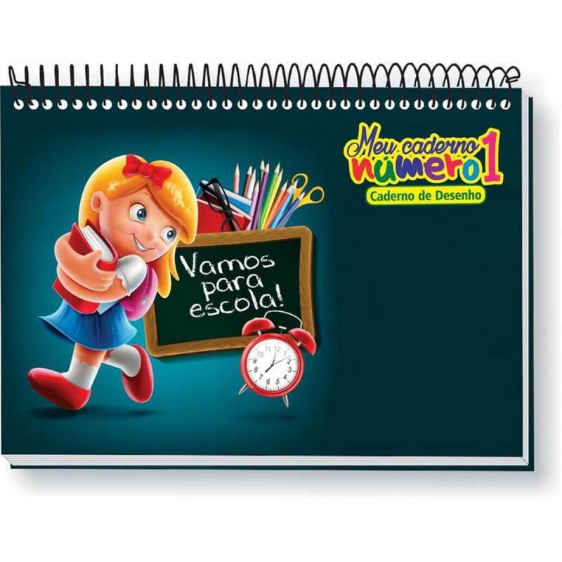 CADERNO CARTOGRAFIA CAPA DURA 40 FOLHAS NUMERO 1 150G - REF. 2104 - PACOTE COM 4 UNIDADES