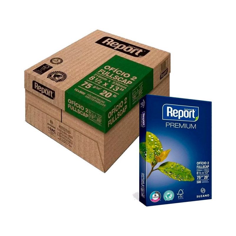 PAPEL SULFITE OFICIO 2 75G COM 500 FOLHAS REPORT - CAIXA COM 10 UNIDADES
