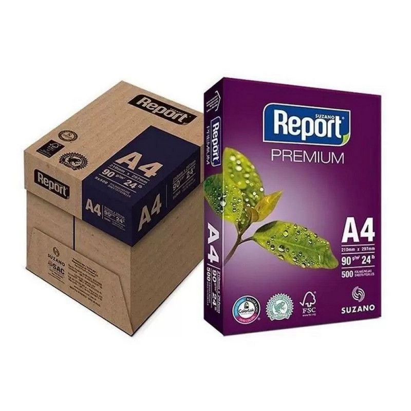 PAPEL SULFITE A4 90G PREMIUM REPORT - CAIXA COM 5 PACOTES