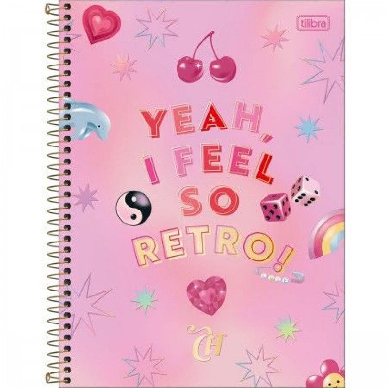 CADERNO 10 MATERIAS CAPA DURA 160 FOLHAS CAPRICHO TILIBRA - REF. 30846 - PACOTE COM 4 UNIDADES