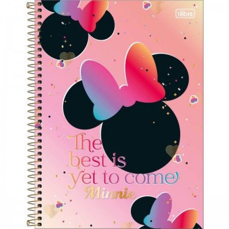 CADERNO 10 MATERIAS CAPA DURA 160 FOLHAS MINNIE - REF. 30809 - PACOTE COM 4 UNIDADES