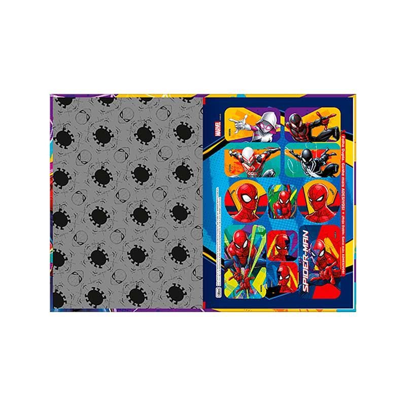 CADERNO BROCHURA 1/4 CAPA DURA 80 FOLHAS SPIDERMAN - REF. 30895 - PACOTE COM 5 UNIDADES