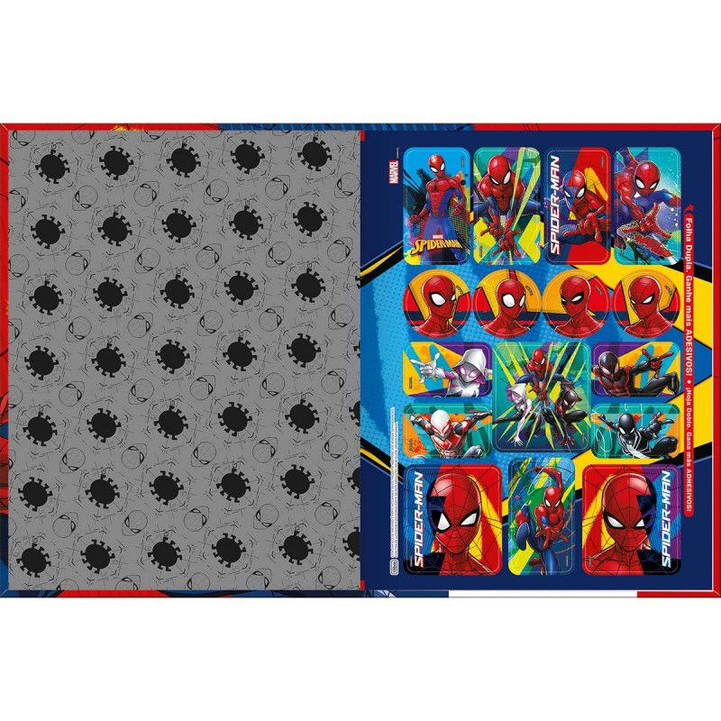 CADERNO BROCHURAO CAPA DURA 80 FOLHAS SPIDER MAN - REF. 30894 - PACOTE COM 5 UNIDADES