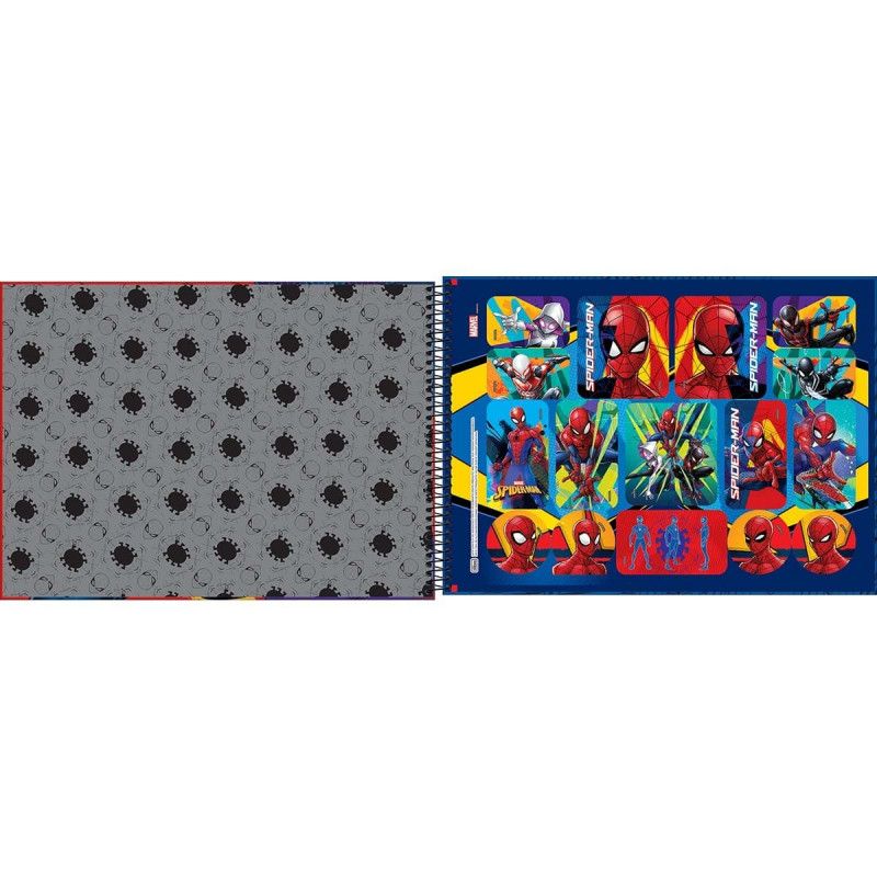 CADERNO CARTOGRAFIA CAPA DURA MILIMETRADO 80 FOLHAS SPIDER MAN   - REF. 30919 - CAIXA COM 4 UNIDADES