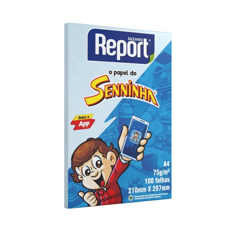 PAPEL SULFITE A4 100 FOLHAS AZUL SENINHA - 1 PACOTE