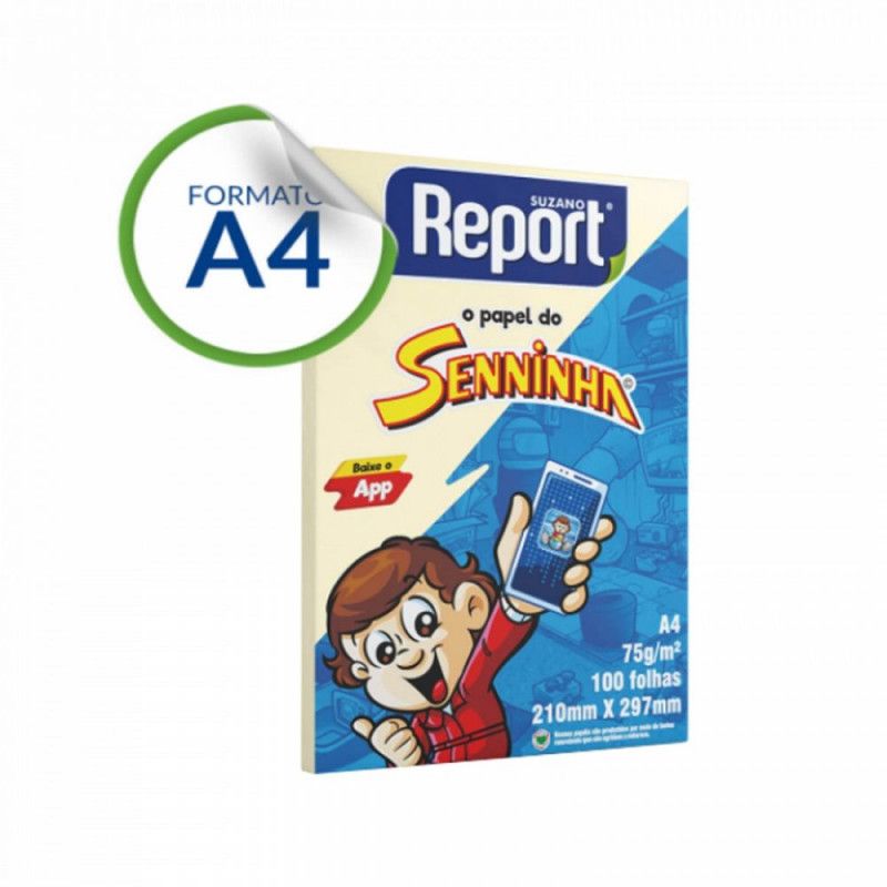 PAPEL SULFITE A4 100FL AMARELO SENINHA - 1 UNIDADE