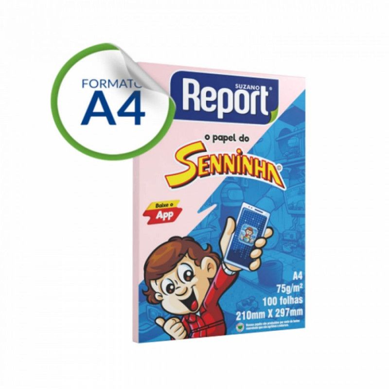 PAPEL SULFITE A4 100FL ROSA SENINHA - 1 UNIDADE